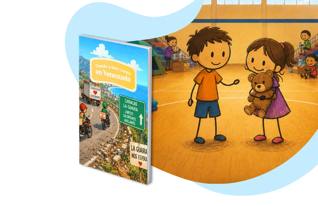 Mockup del cuento Cuando la tierra tembló en Venezuela